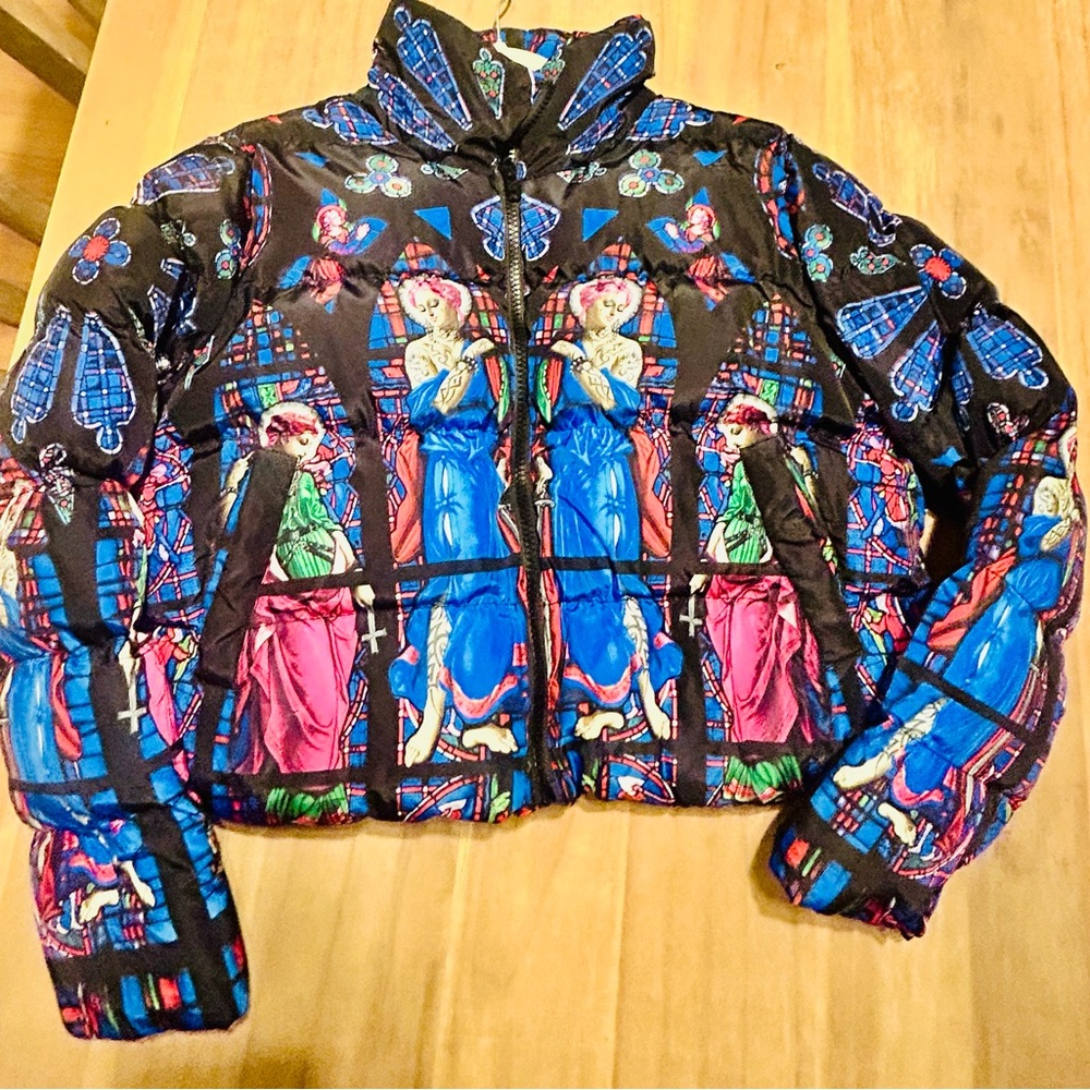 Current Mood Dolls Kill Stained Glass Puffer Jacket- Medium- Excellent Condition